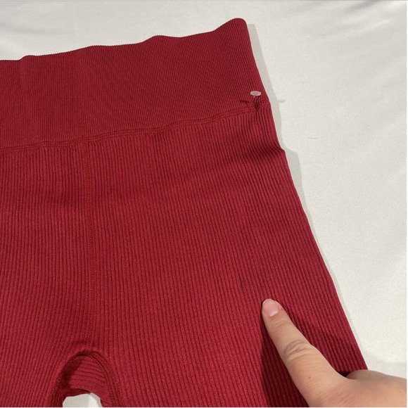 NWD Zella High Waist Ribbed‎ Seamless 7/8 Leggings Red [SZ Large ] - Picture 4 of 13